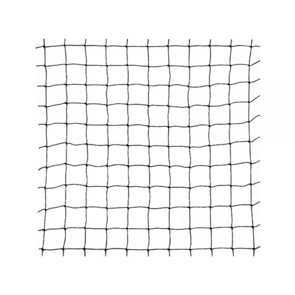 Geknoopt PE net op rol, maas 4,0x4,0 cm., draaddikte 1,3 mm.